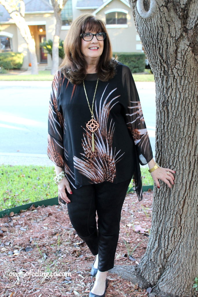 How to Wear Leather Leggings Over 50