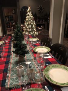 Pamela Lutrell hosts a Christmas dinner party