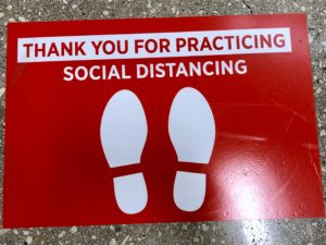 HEB social distancing directions on Over 50 Feeling 40