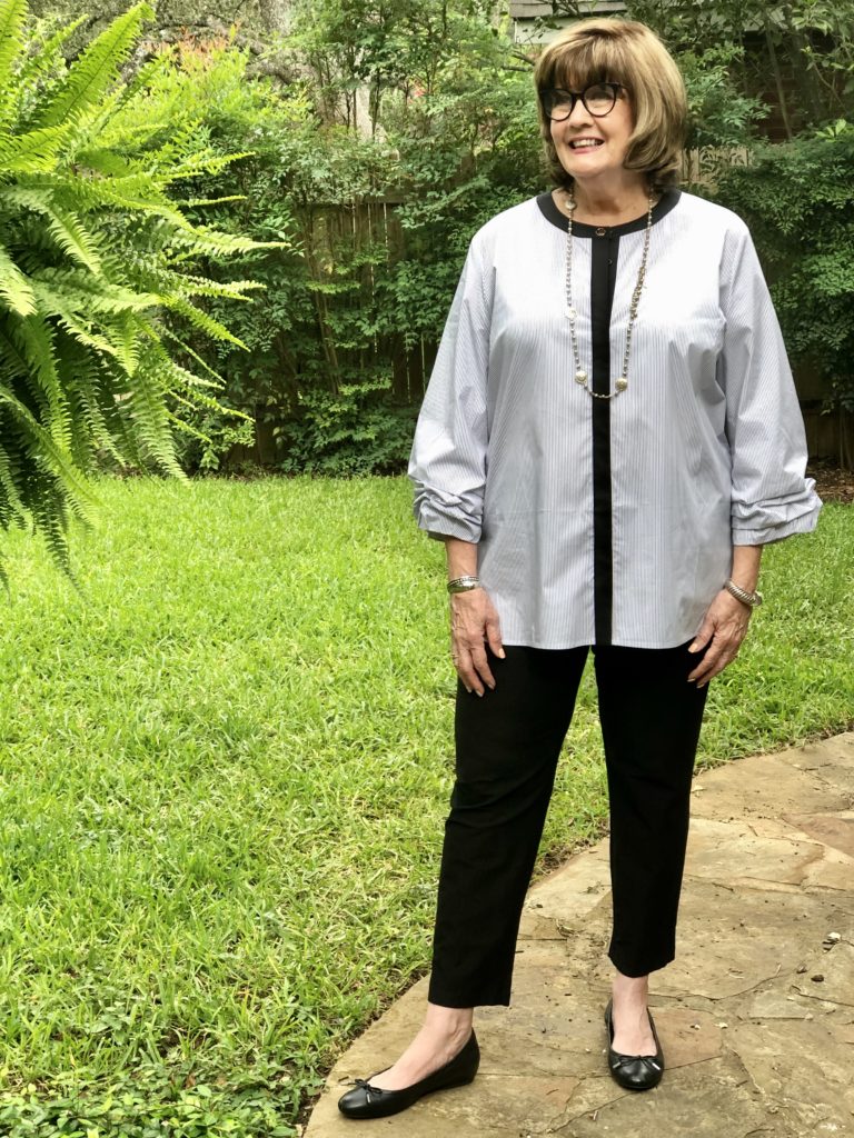 How to Wear Vertical Stripes on Over 50 Feeling 40