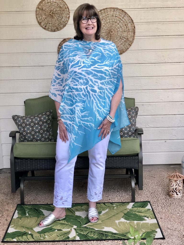 Summer Poncho on over 50 Feeling 40