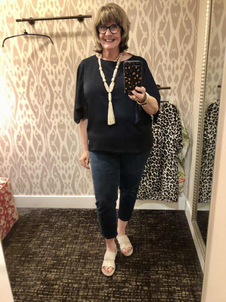 Chicos Navy Blouse on Over 50 Feeling 40