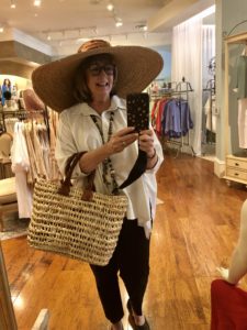 Pamela Lutrell in a new Soft Surroundings hat on Over 50 Feeling 40