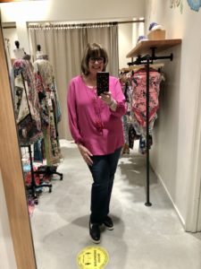 Johnny Was pink tunic on Over 50 Feeling 40