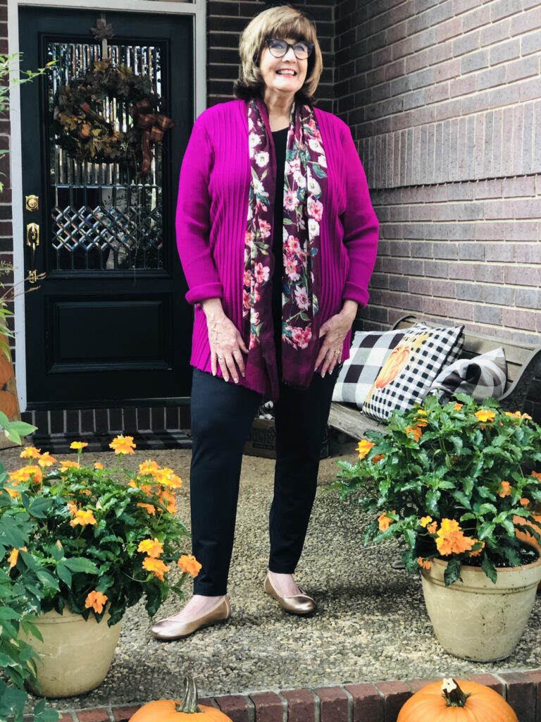 Pamela Lutrell in National Fall Clothing on Over 50 Feeling 40