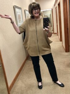 Bryn Walker Casual Relaxed tunic on over 50 feeling 40
