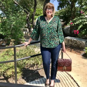 Pamela Lutrell in Fall Clothing For Chico's on over 50 feeling 40