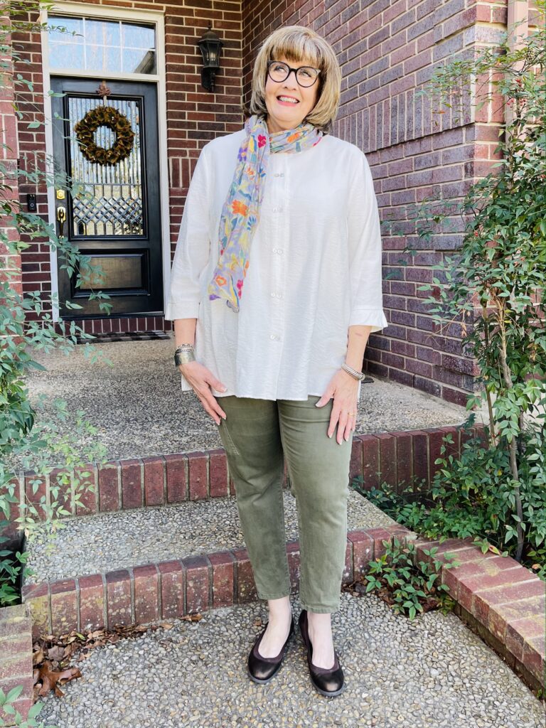 Pamela Lutrell in clothing from Niche in San Antonio