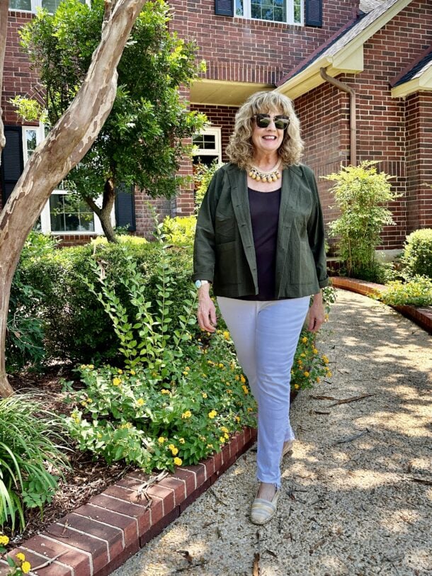 How I wear Eileen Fisher colors for summer | Over 50 Feeling 40